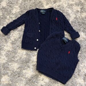 Polo by Ralph Lauren Kids Navy Knit Cardigan and Vest